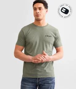 Ariat Bison Valley T-Shirt Olive Heather New