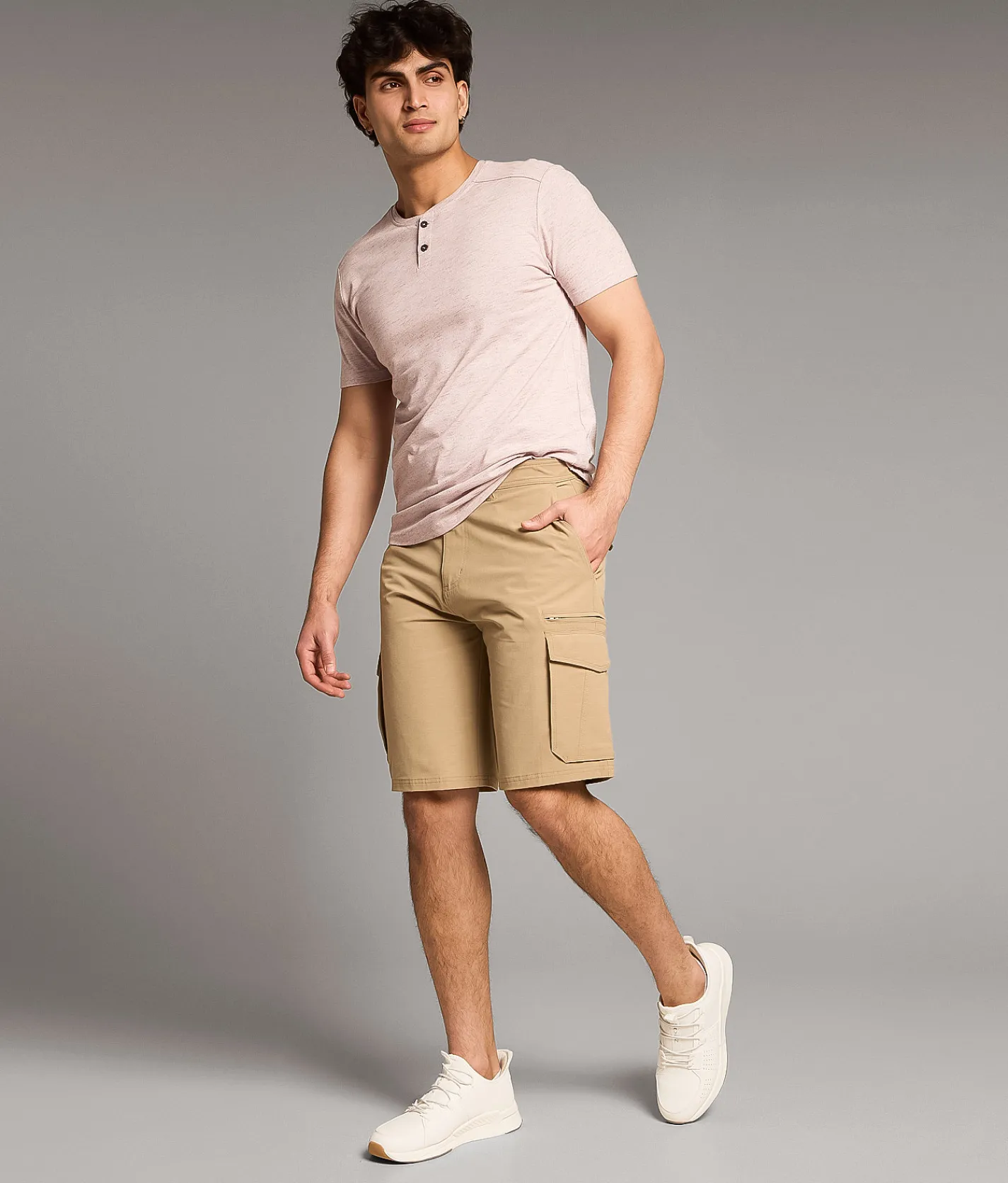 Hybrid BKE Athletic Cargo Stretch Short Weathered Teak