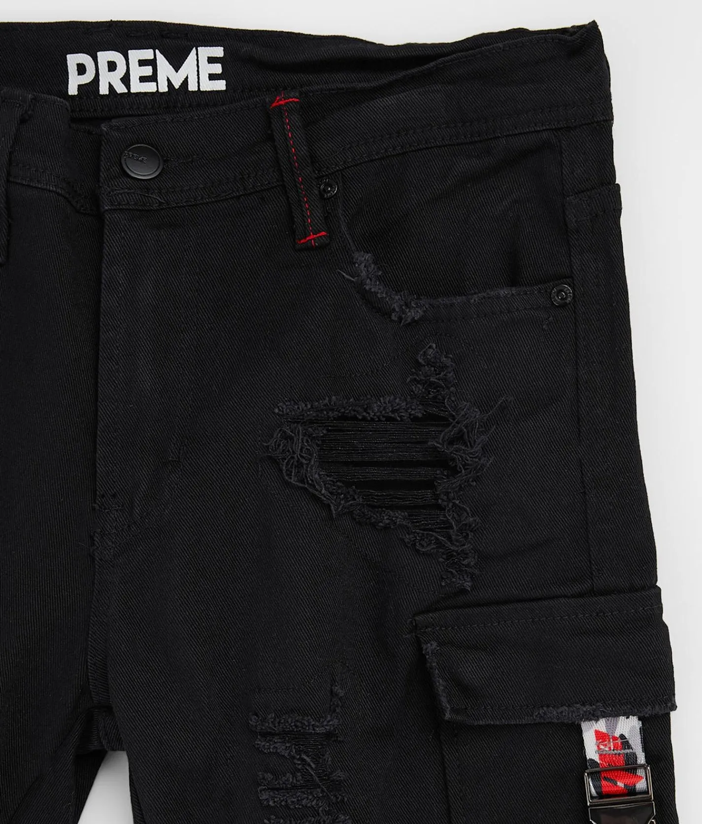 Sale Jeans|Bottoms | PREME Cargo Skinny Stretch Jean Black