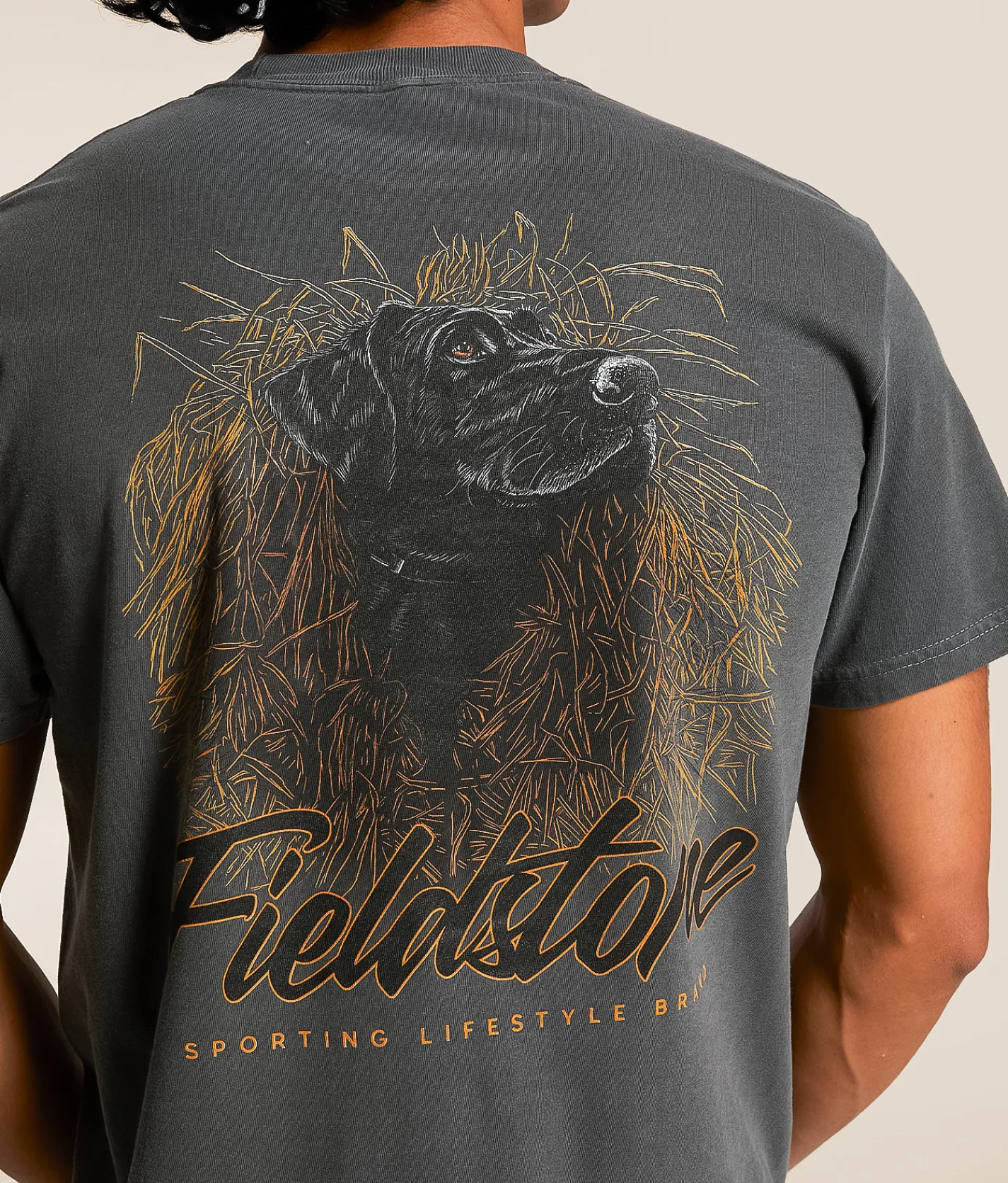 Fieldstone Black Lab Blind T-Shirt Pepper Clearance