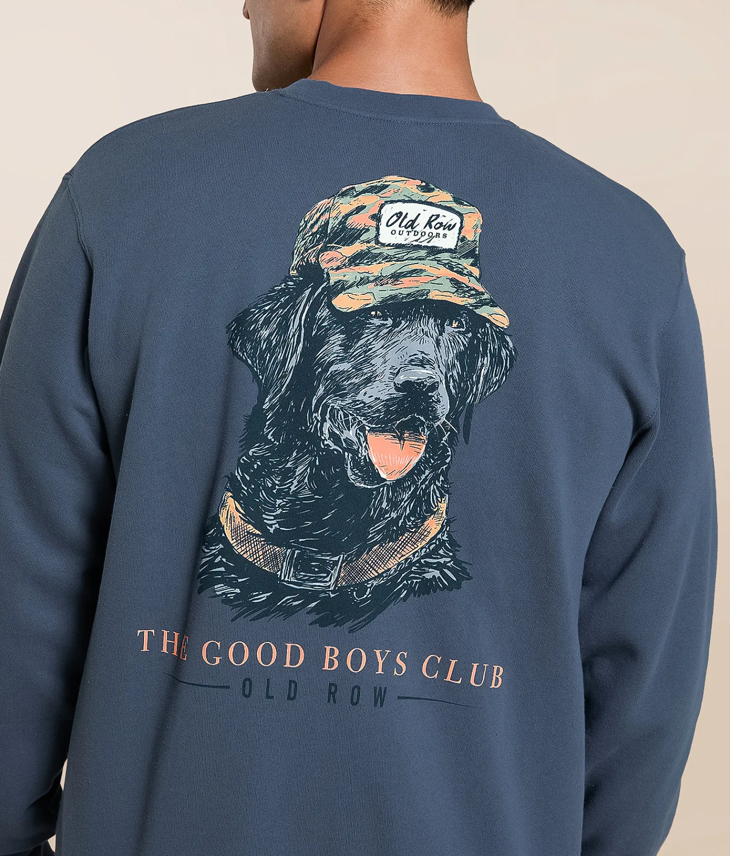 Tops | Old Row Black Lab Pullover Storm Blue