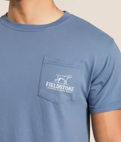 Tops|Graphic T-Shirts | Fieldstone Black Labrador Splash T-Shirt Blue Jean