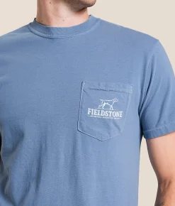 Tops|Graphic T-Shirts | Fieldstone Black Lab Retrieving T-Shirt Blue Jean