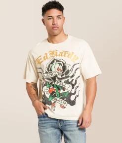 Tops|Graphic T-Shirts | Ed Hardy Black Rose T-Shirt Vintage Ivory