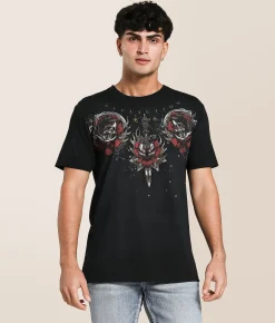 Tops|Graphic T-Shirts | Affliction Blackwater Path T-Shirt Obsidian