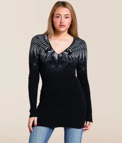 Tops | Affliction Blade Killer Tunic Sweater Black