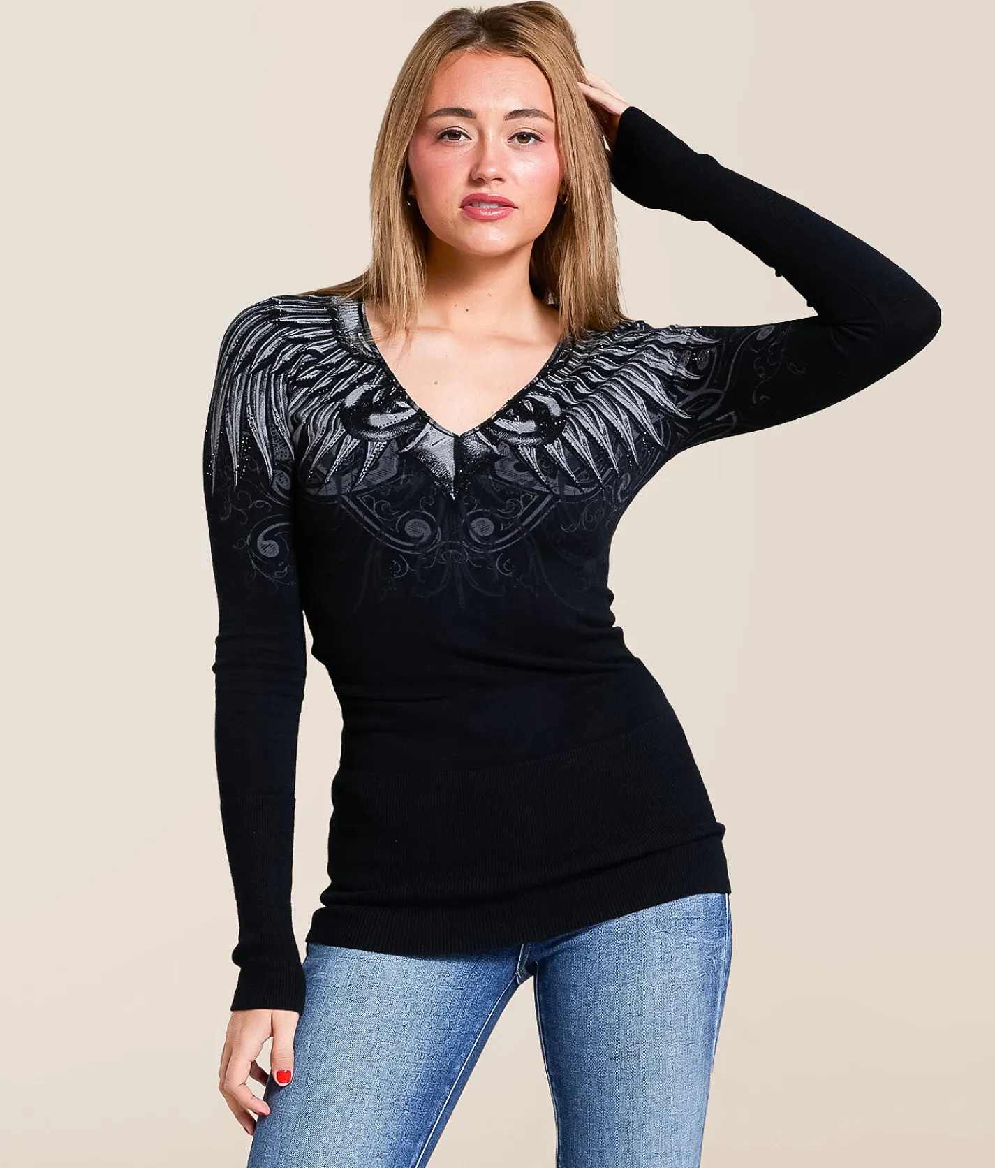 Tops | Affliction Blade Killer Tunic Sweater Black
