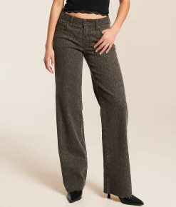 Jeans|Bottoms | HIDDEN Blake Cheetah Dad Stretch Jean Brown Cheetah