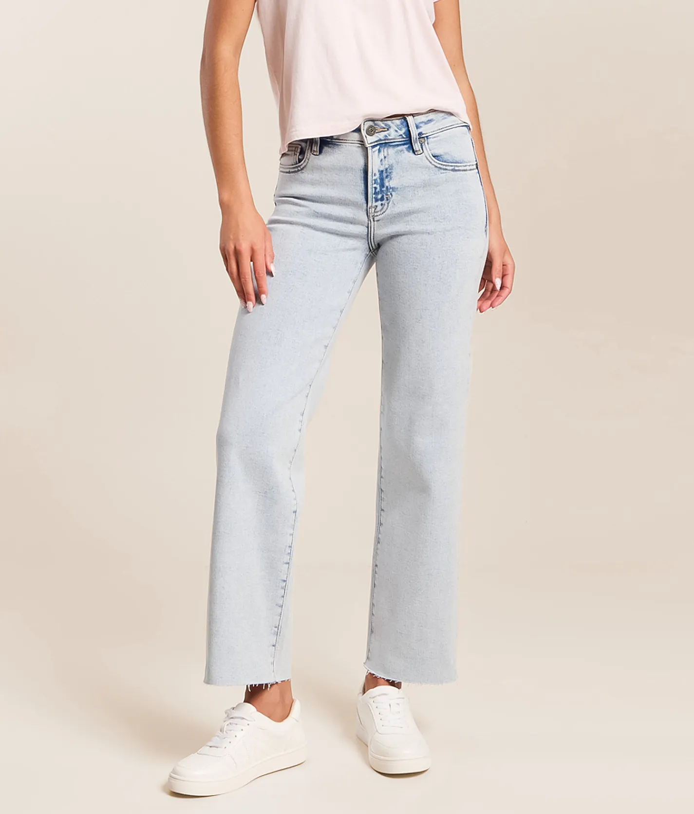 HIDDEN Blake Cropped Straight Stretch Jean Lake Tahoe Hot