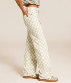 Jeans|Bottoms | HIDDEN Blake Dad Checkered Stretch Jean Tan Checker