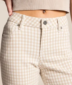 Jeans|Bottoms | HIDDEN Blake Dad Gingham Stretch Jean Big Tan Gingham