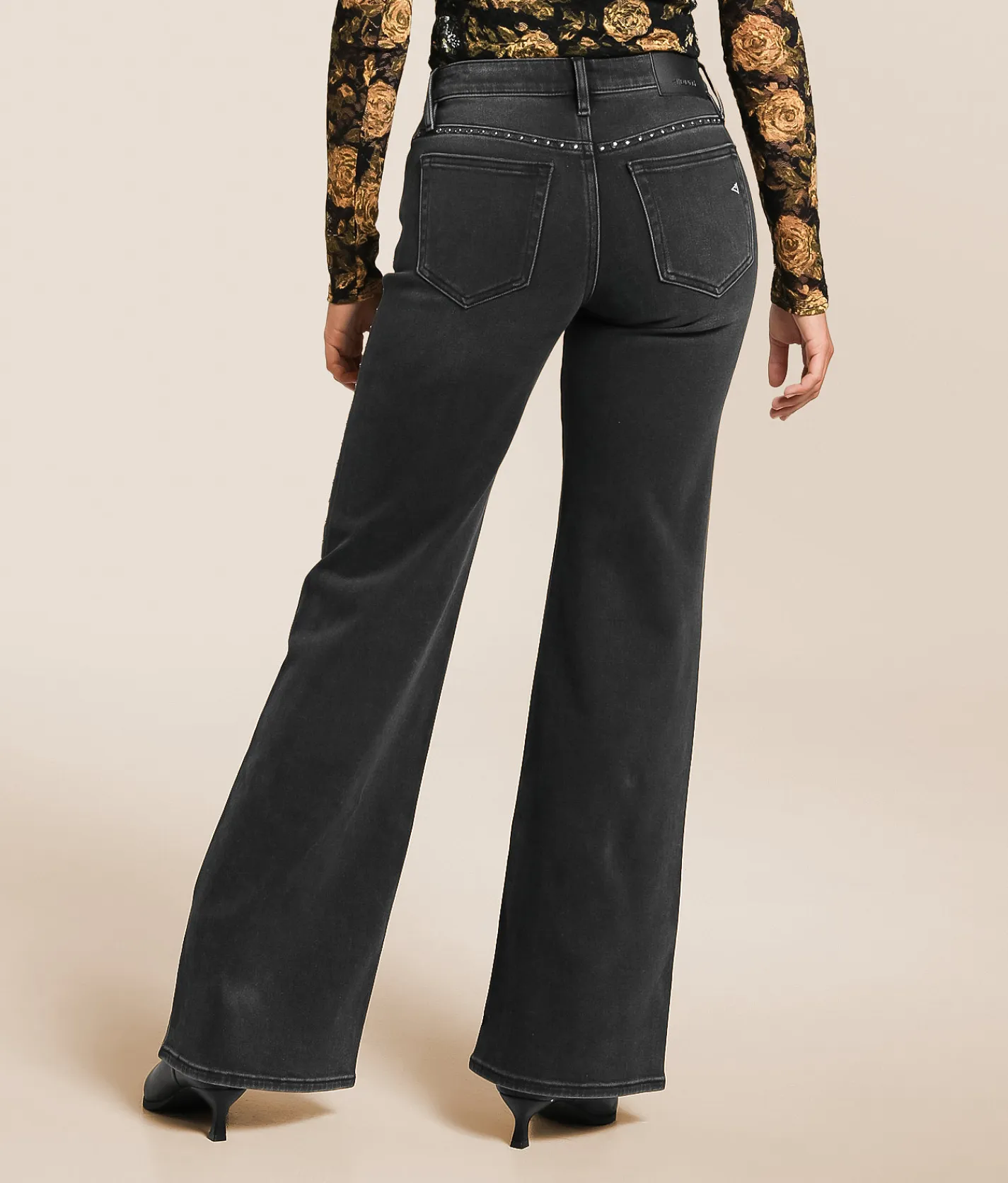 HIDDEN Blake Studded Comfort Flare Stretch Jean Black Studs Sale