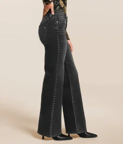 HIDDEN Blake Studded Comfort Flare Stretch Jean Black Studs Sale
