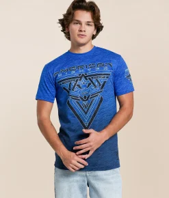 Tops | American Fighter Bleakwood T-Shirt Ink Blue Tetris
