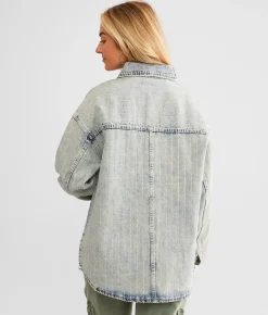 Tops|Coats & Jackets | Veveret Bling Shacket Denim