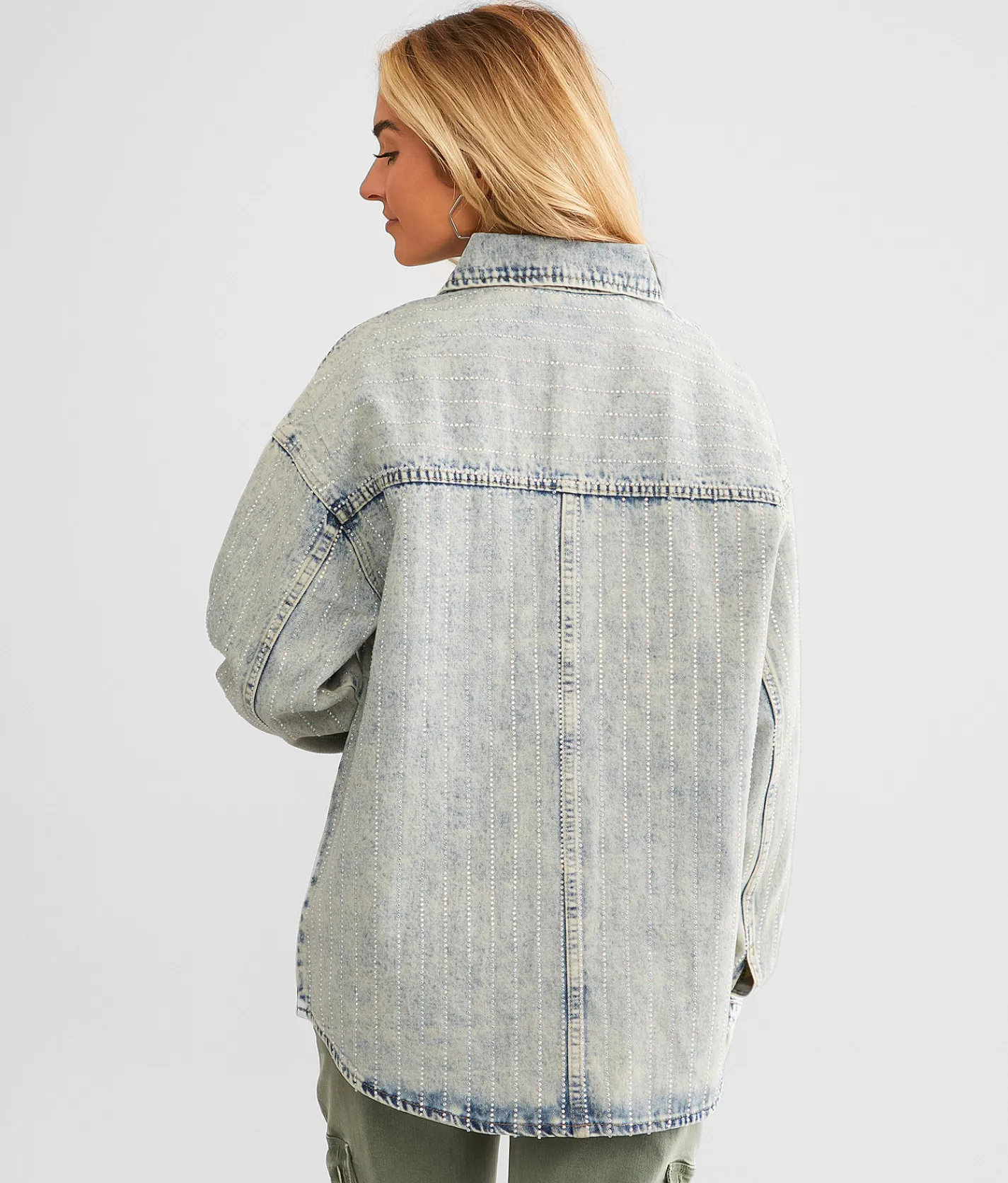 Tops|Coats & Jackets | Veveret Bling Shacket Denim