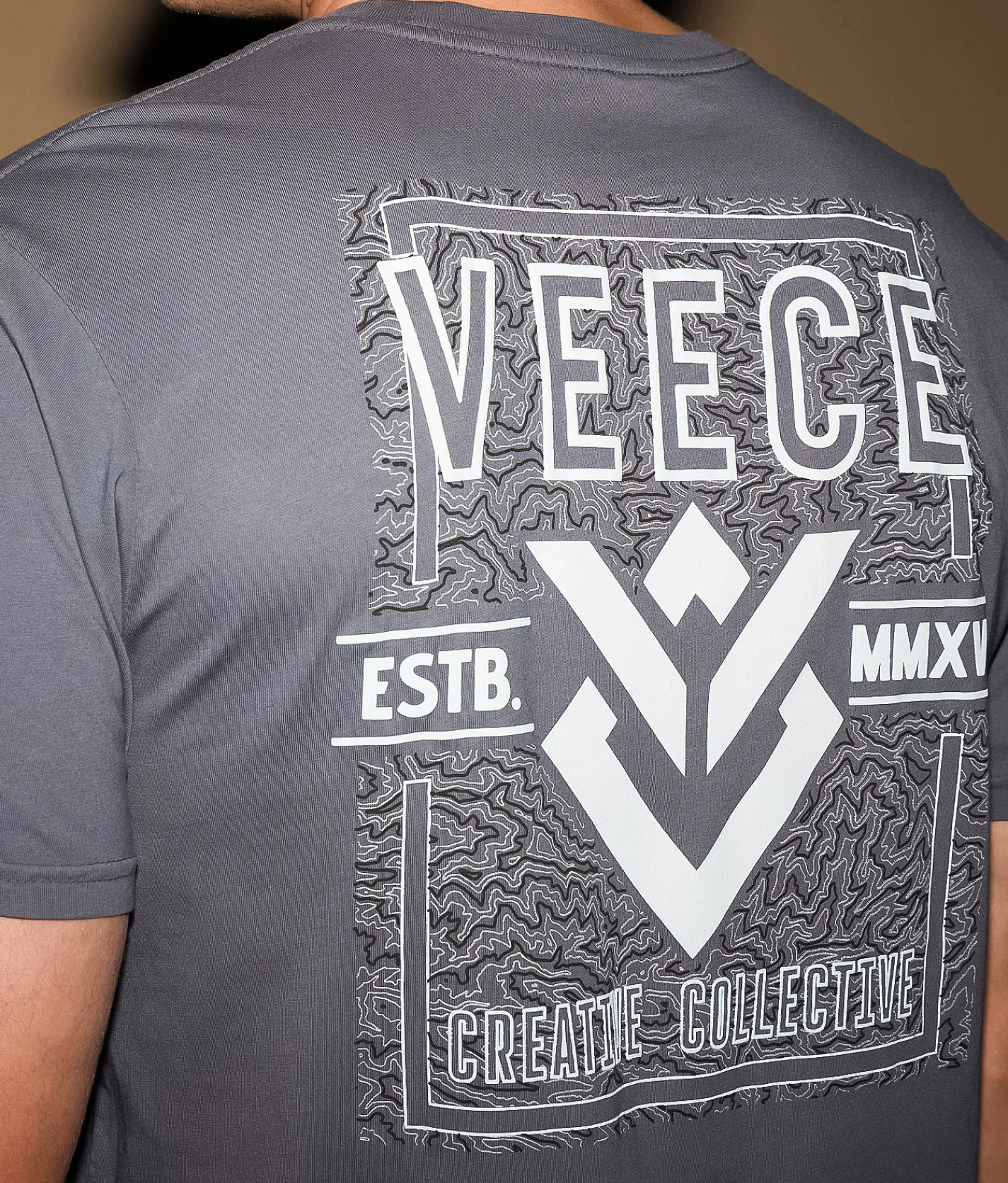 Tops|Graphic T-Shirts | Veece Block Atlas T-Shirt Blue Grey