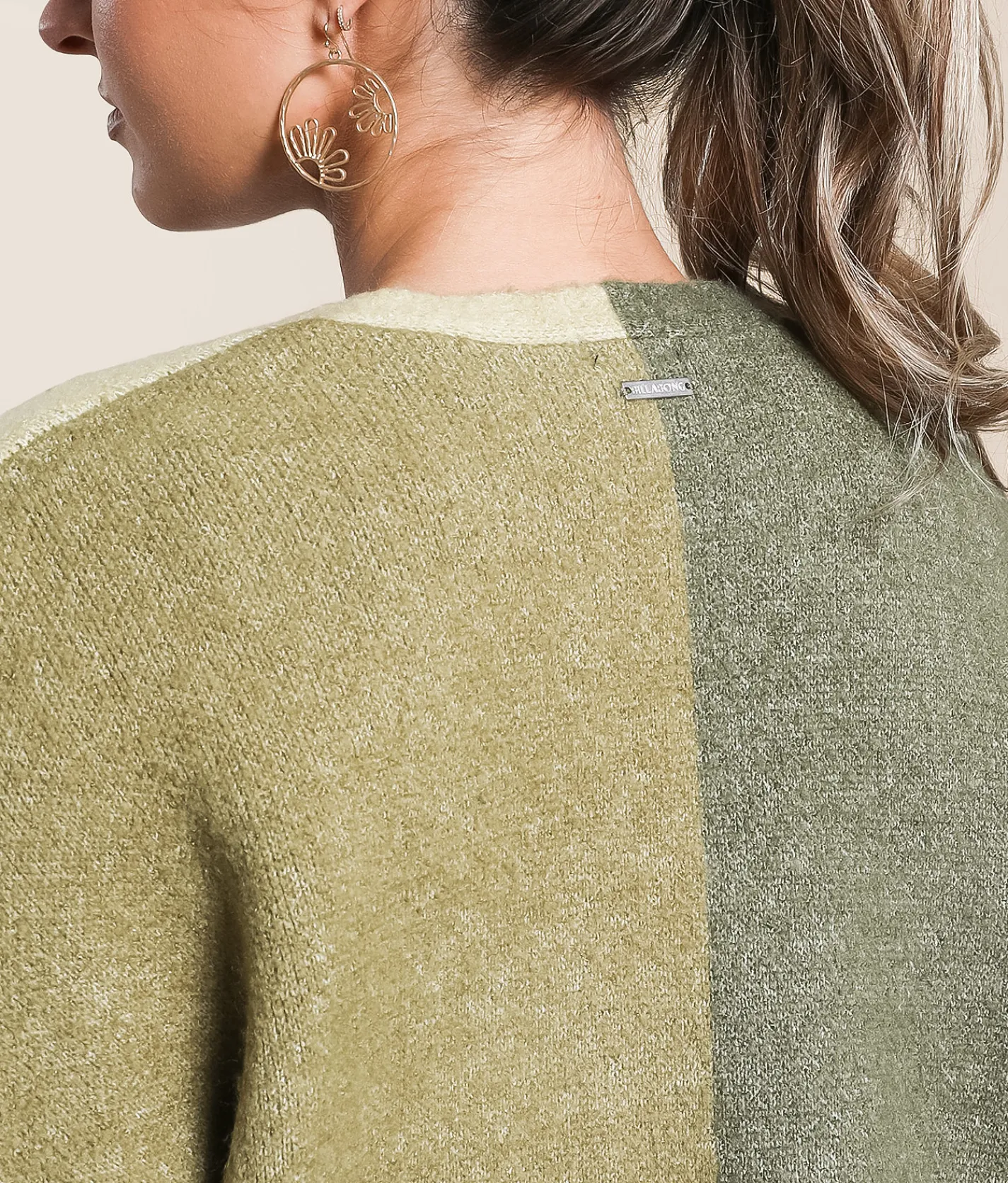 Tops | Billabong Block Out Cropped Cardigan Sweater Green Tea