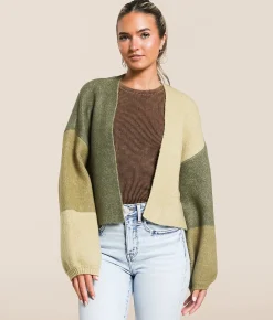 Tops | Billabong Block Out Cropped Cardigan Sweater Green Tea