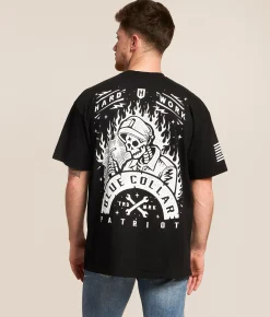 Howitzer Blue Collar Arched T-Shirt Black New