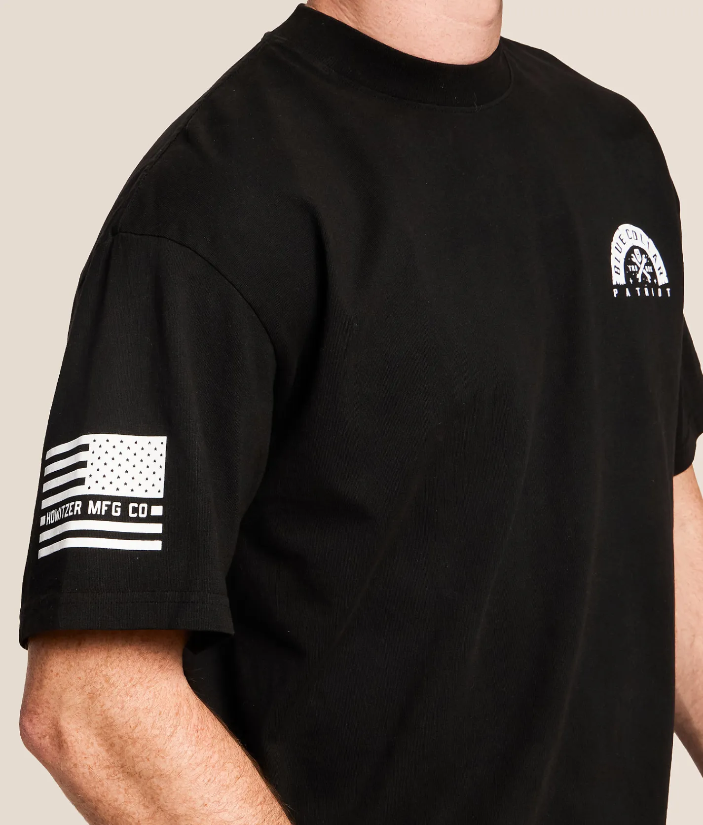 Howitzer Blue Collar Arched T-Shirt Black New