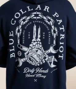 Howitzer Blue Collar Big Bank Hooded Sweatshirt Navy Hot