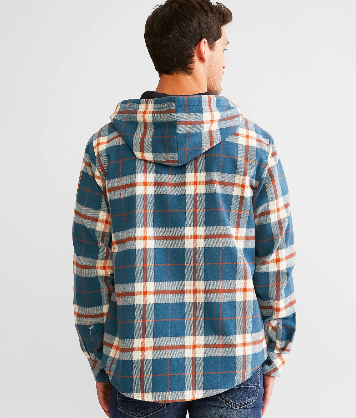 Coats & Jackets | Howitzer Collar Brave Land Hooded Flannel Shacket Blue