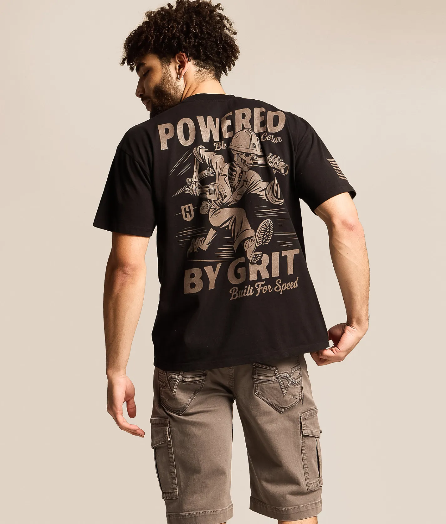 Howitzer Blue Collar Built For Speed T-Shirt Black New