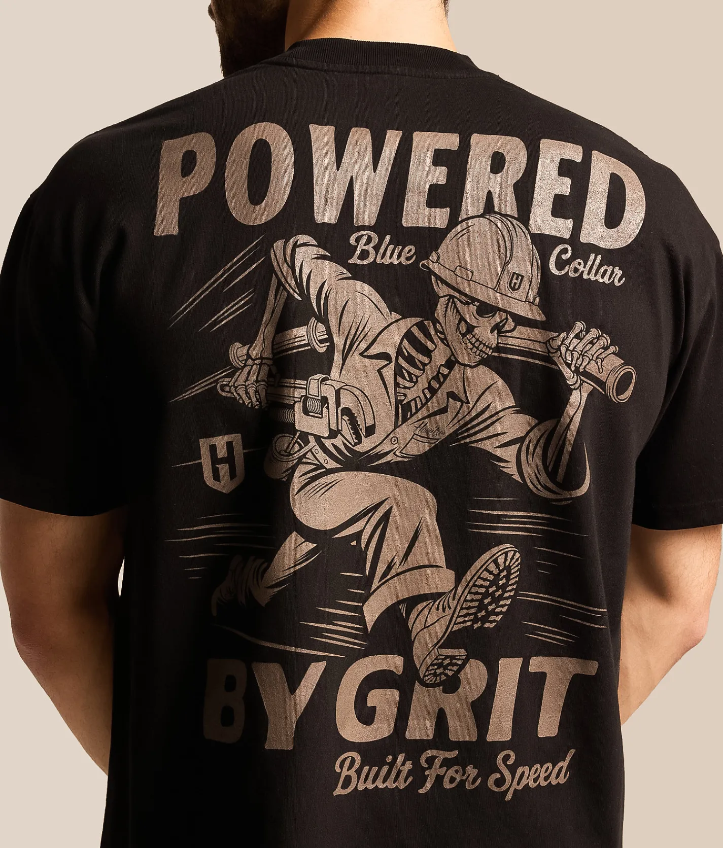 Howitzer Blue Collar Built For Speed T-Shirt Black New