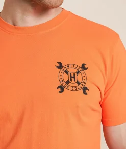 Howitzer Blue Collar Cross Wrench T-Shirt Neon Orange Outlet