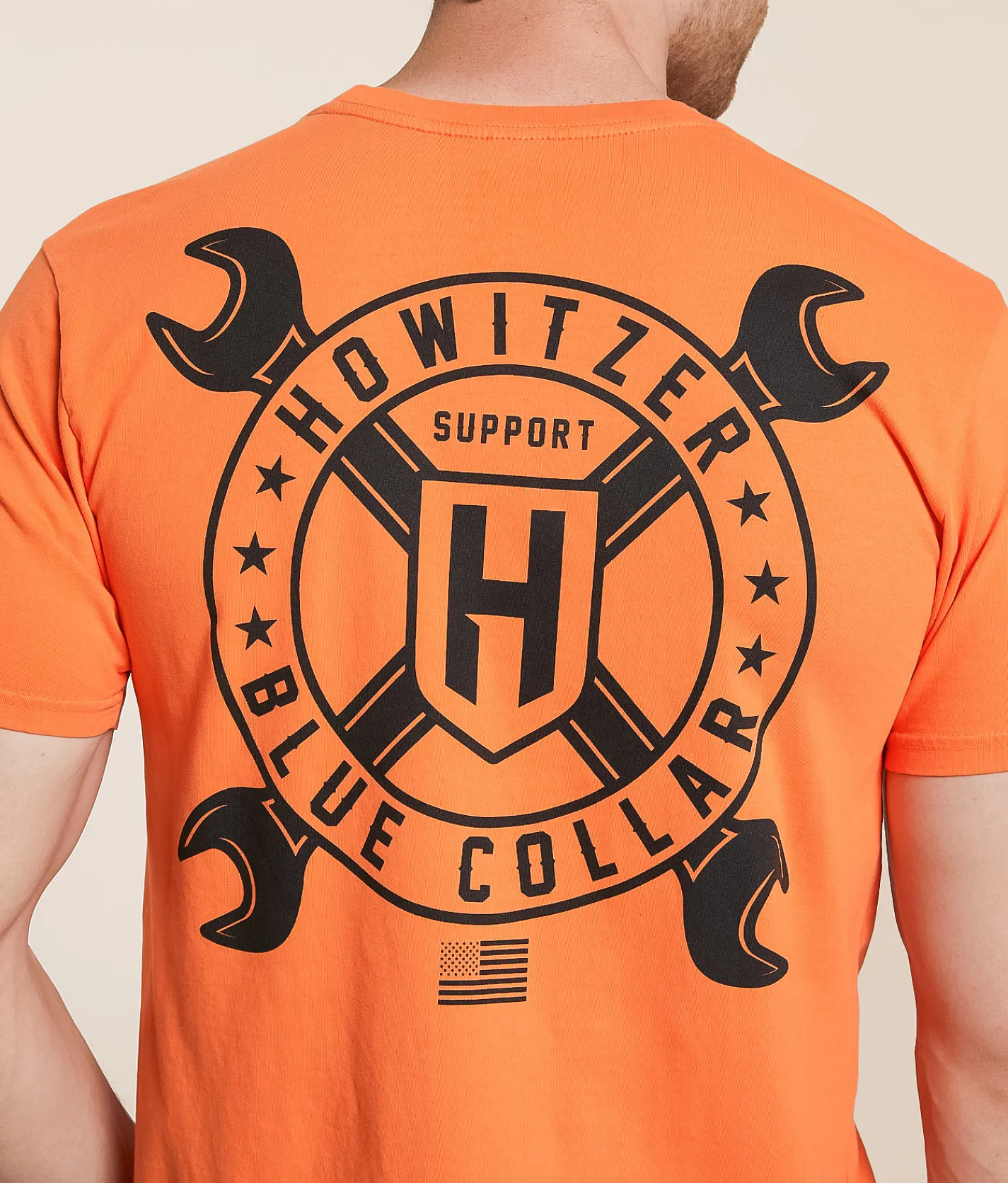 Howitzer Blue Collar Cross Wrench T-Shirt Neon Orange Outlet