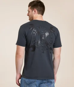 Graphic T-Shirts | Howitzer Blue Collar Cross Wrench T-Shirt Grey Pinstripe