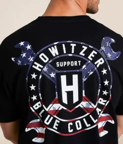 Tops|Graphic T-Shirts | Howitzer Blue Collar Cross Wrench T-Shirt Black