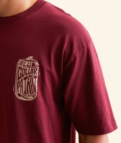 Graphic T-Shirts | Howitzer Blue Collar Crushing Cans T-Shirt Burgundy