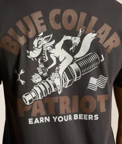 Howitzer Blue Collar Earned Beers T-Shirt Vintage Black Hot