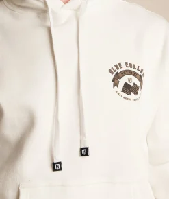 Howitzer Blue Collar Full Metal Hooded Sweatshirt Antique White Best