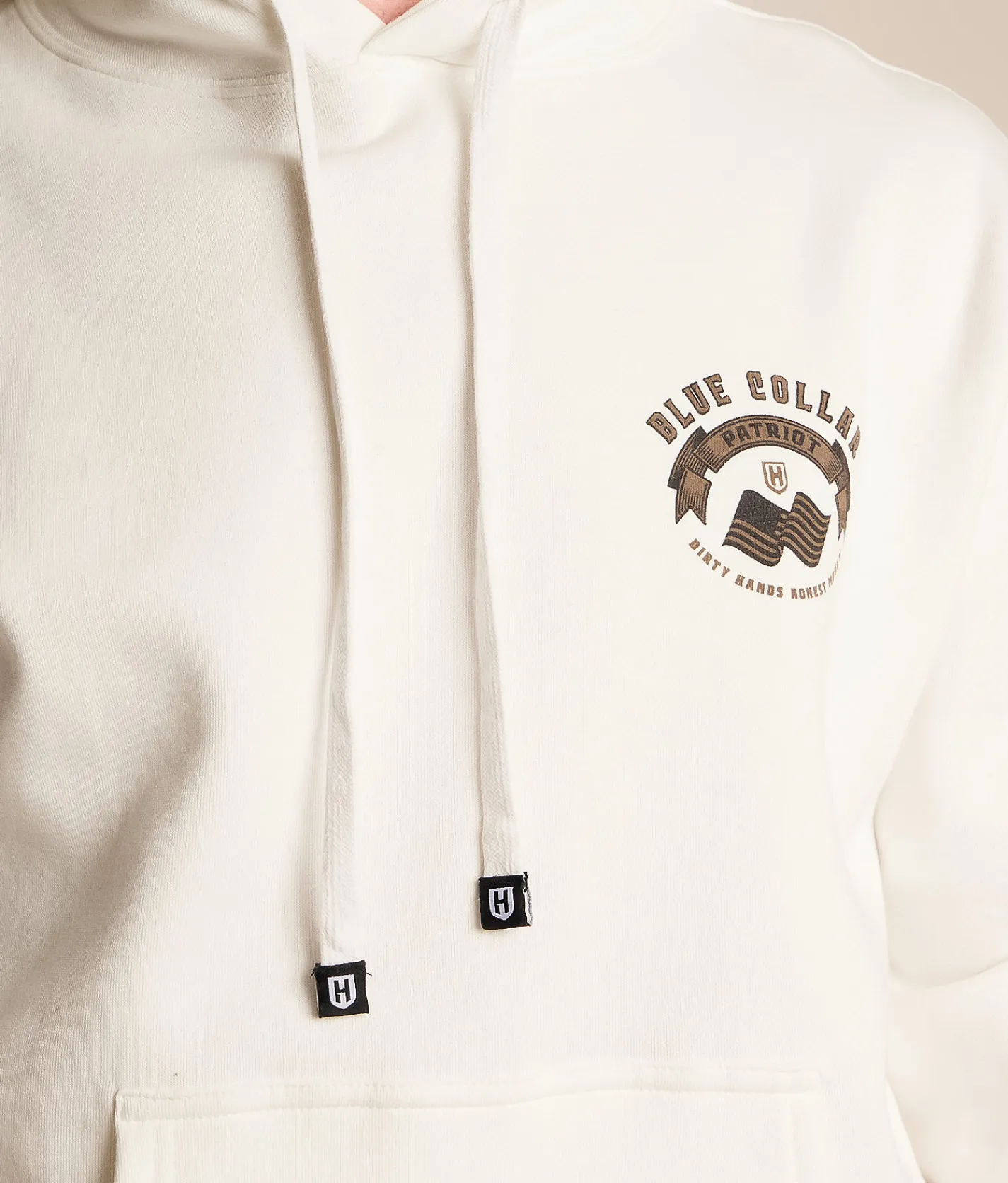 Howitzer Blue Collar Full Metal Hooded Sweatshirt Antique White Best