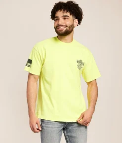 Howitzer Blue Collar Glory Days Heavyweight T-Shirt Neon Yellow Hot