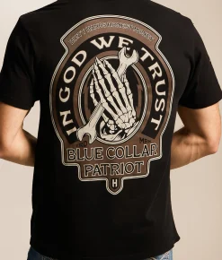 Howitzer Blue Collar In God We Trust T-Shirt Black