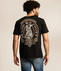 Howitzer Blue Collar In God We Trust T-Shirt Black