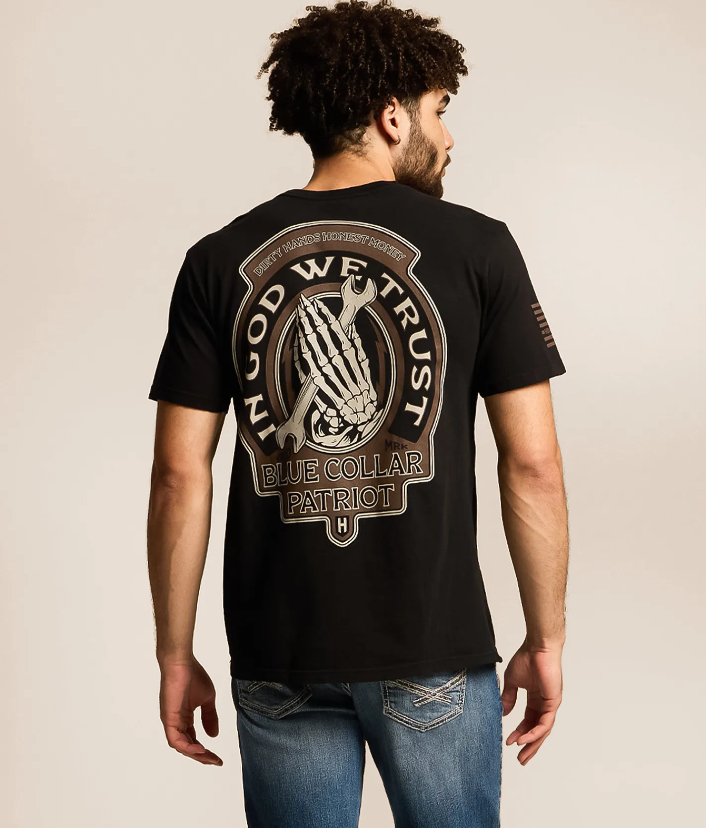 Howitzer Blue Collar In God We Trust T-Shirt Black