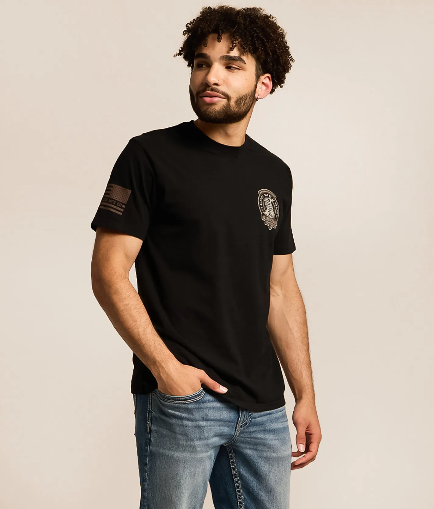 Howitzer Blue Collar In God We Trust T-Shirt Black