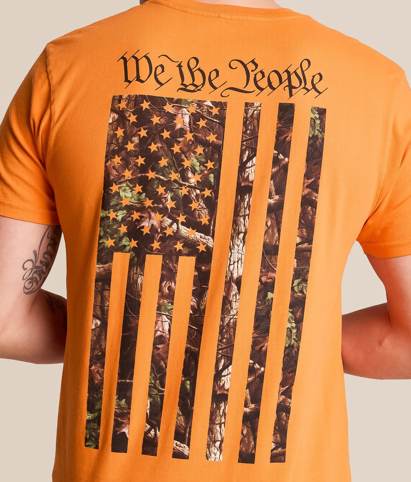 Howitzer Blue Collar Patriot T-Shirt Neon Orange Outlet