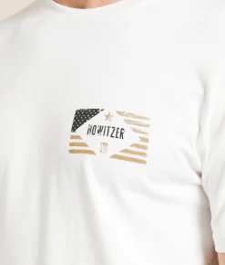 Tops|Graphic T-Shirts | Howitzer Blue Collar Red Blood T-Shirt Antique White