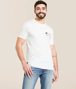 Tops|Graphic T-Shirts | Howitzer Blue Collar Red Blood T-Shirt Antique White