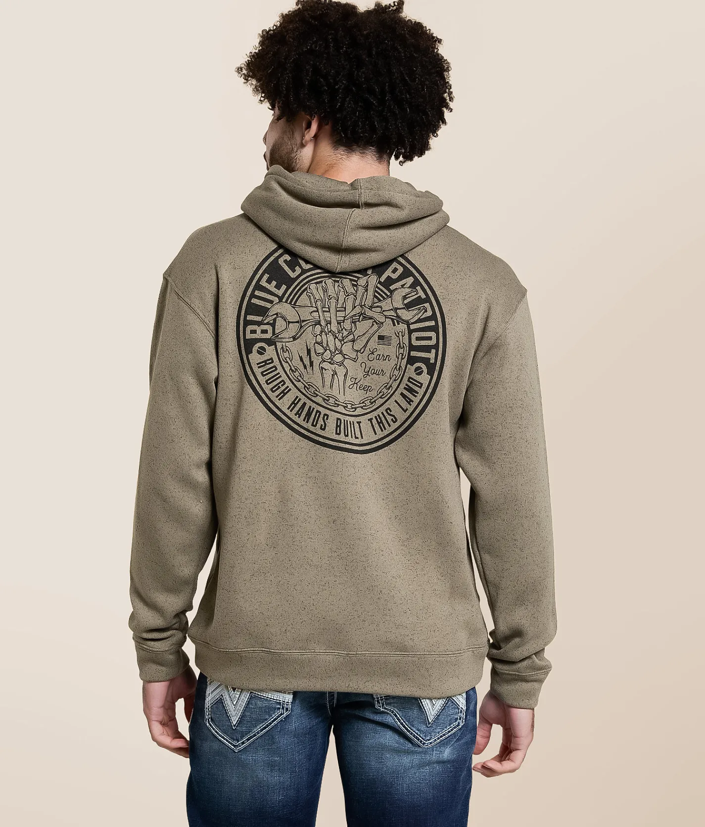 Tops | Howitzer Blue Collar Rough Hands Hooded Sweatshirt Moonmist
