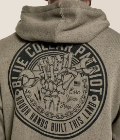 Tops | Howitzer Blue Collar Rough Hands Hooded Sweatshirt Moonmist