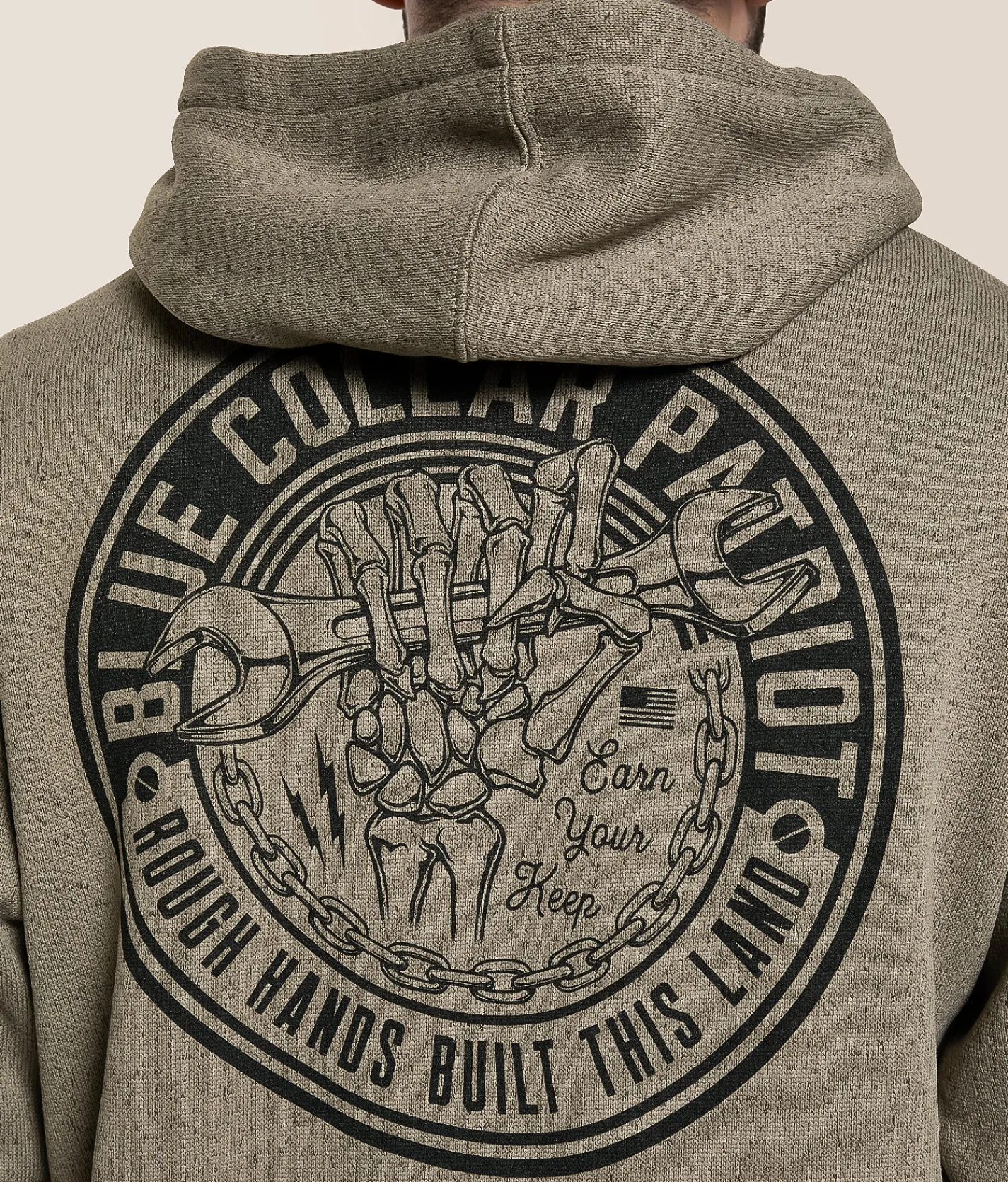 Tops | Howitzer Blue Collar Rough Hands Hooded Sweatshirt Moonmist