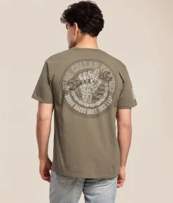 Tops|Graphic T-Shirts | Howitzer Blue Collar Rough Hands T-Shirt Moonmist