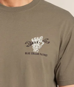 Tops|Graphic T-Shirts | Howitzer Blue Collar Rough Hands T-Shirt Moonmist